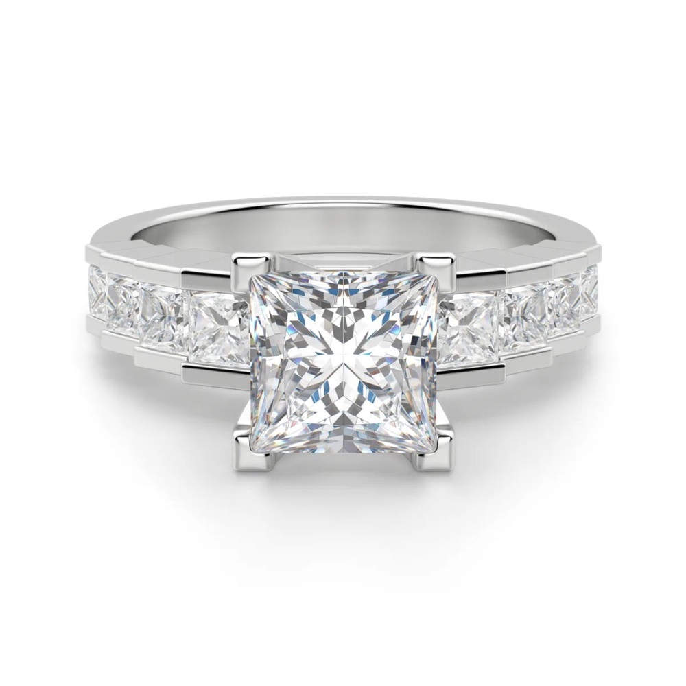 Diamond Nexus 2.4ct Princess Cinderella ring set - Picture 4 of 11